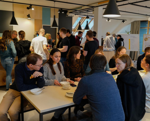 Micromatinnen beim Barcamp 2023 in der Cafeteria